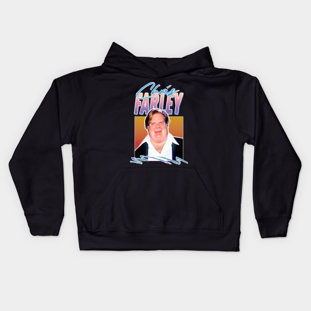 Chris Farley / Retro Film Fan Aesthetic Design Kids Hoodie by DankFutura